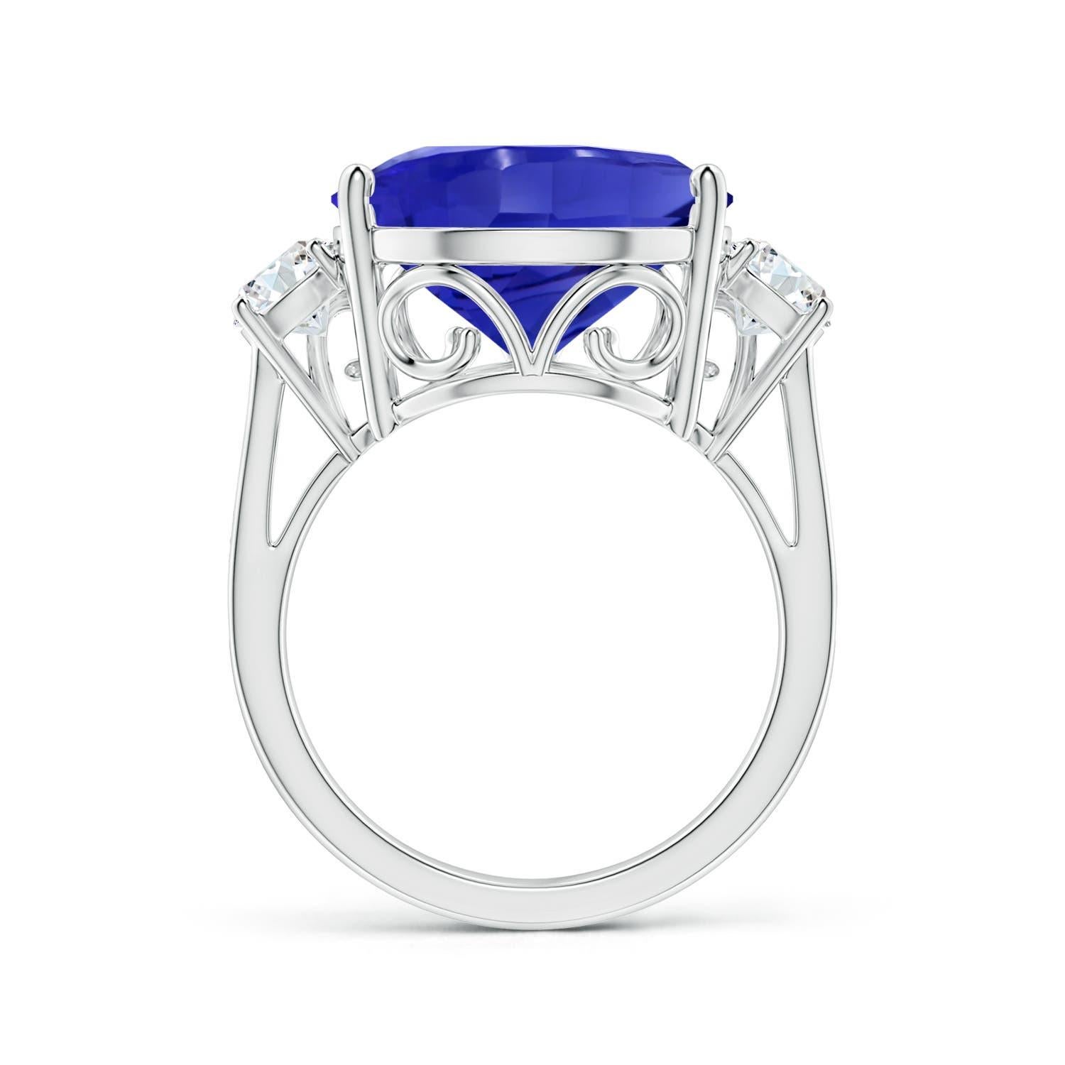 For Sale:  ANGARA GIA Certified Natural Tanzanite Ring in White Gold with Diamonds 2