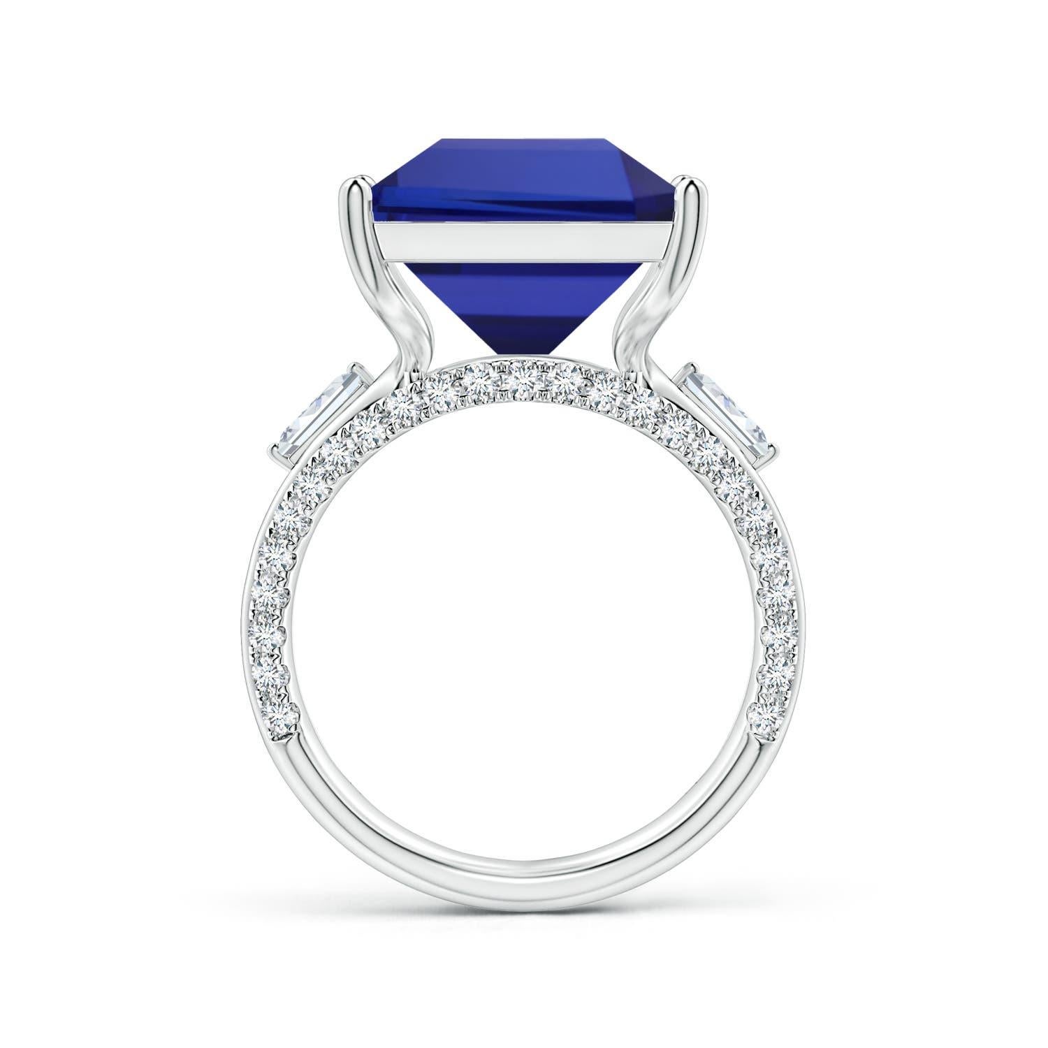 For Sale:  GIA Certified Natural Tanzanite Ring in White Gold with Diamonds 2