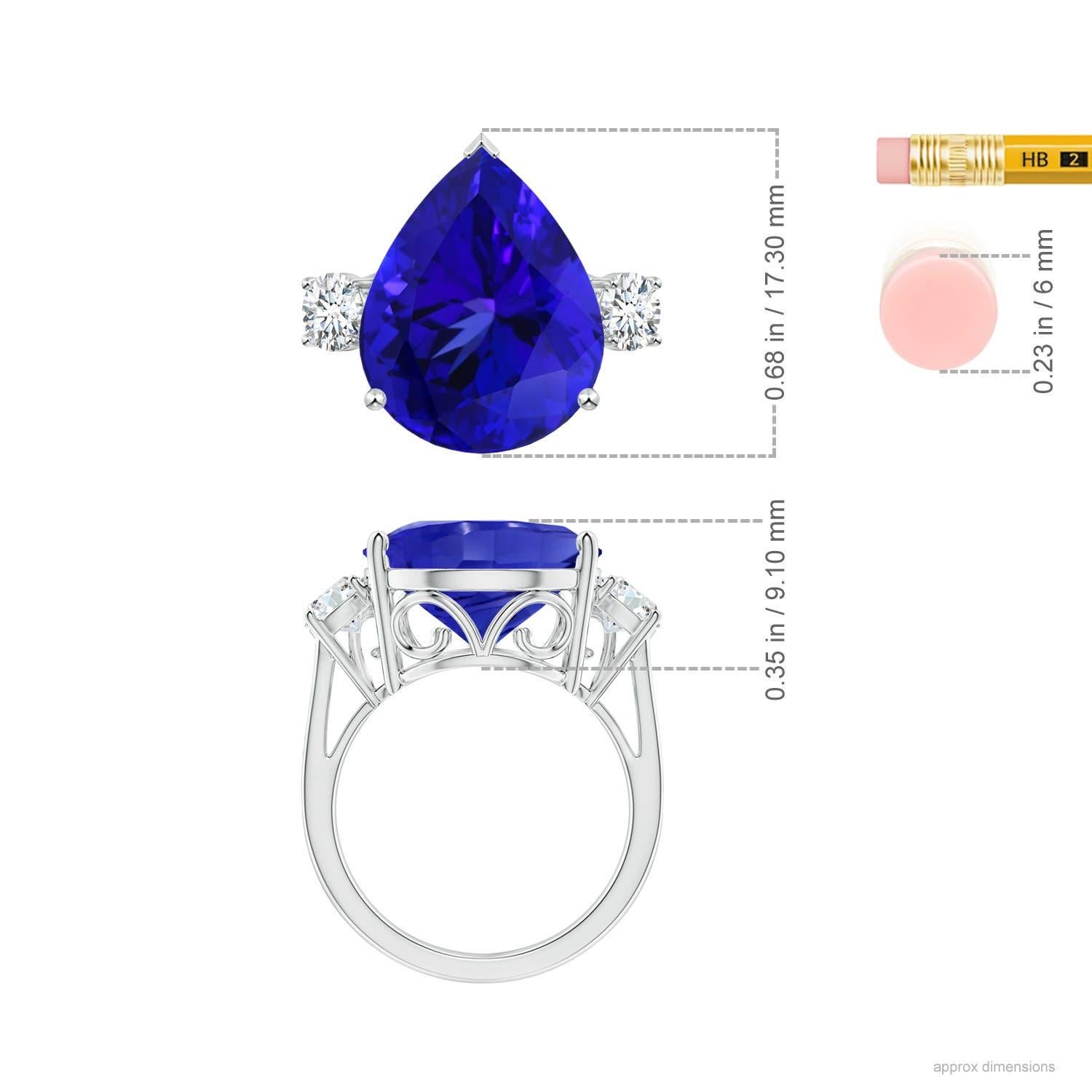 For Sale:  ANGARA GIA Certified Natural Tanzanite Ring in White Gold with Diamonds 5