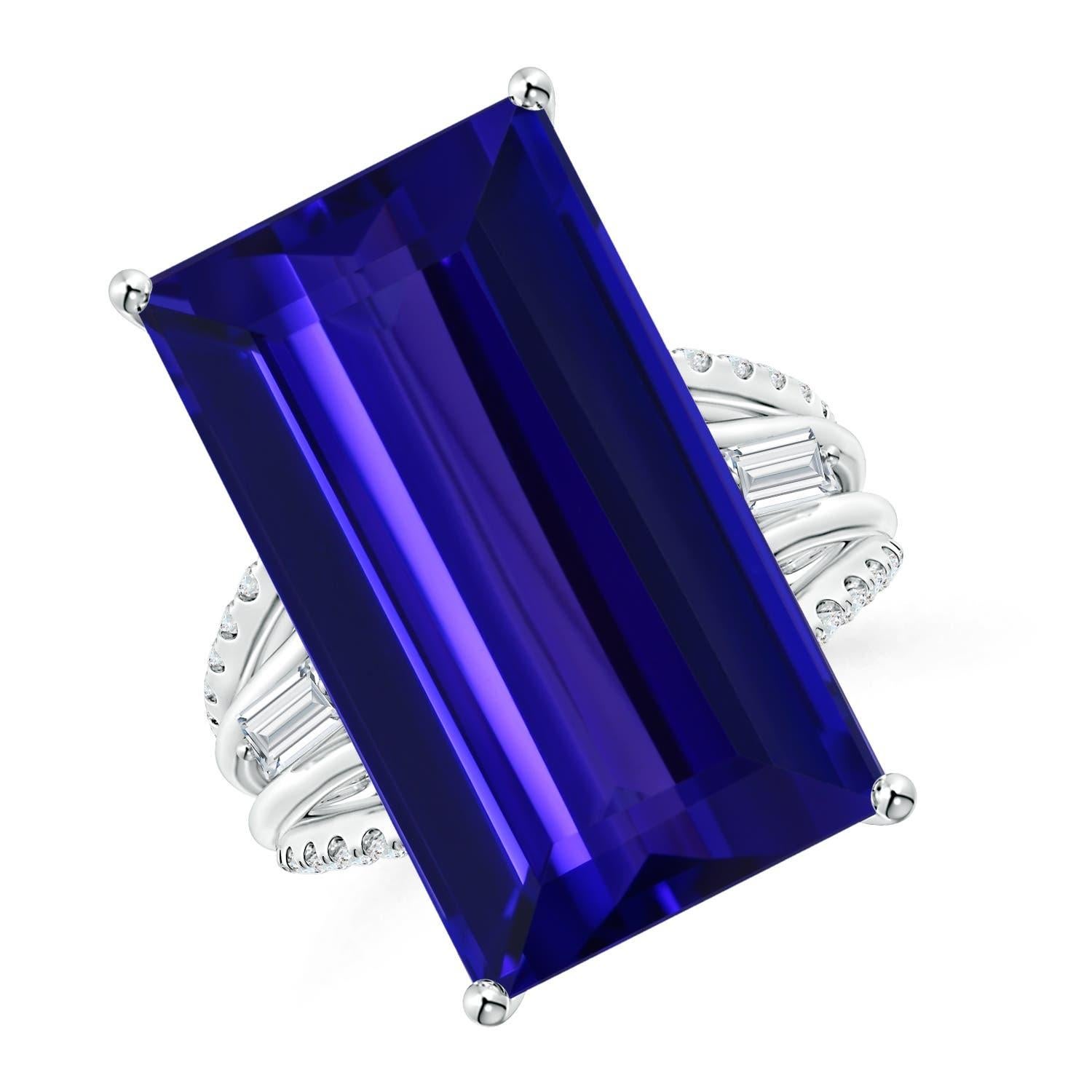For Sale:  GIA Certified Natural Tanzanite Ring in White Gold with Diamonds