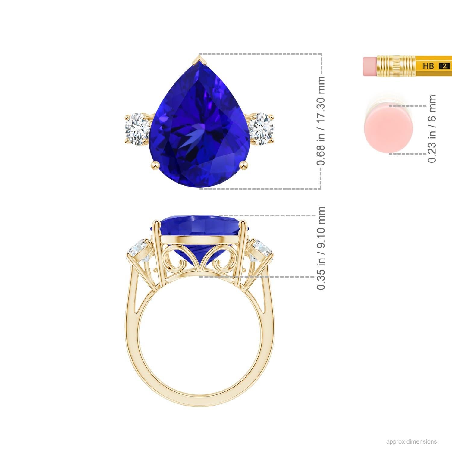 For Sale:  Angara Gia Certified Natural Tanzanite Ring in Yellow Gold with Diamonds 5