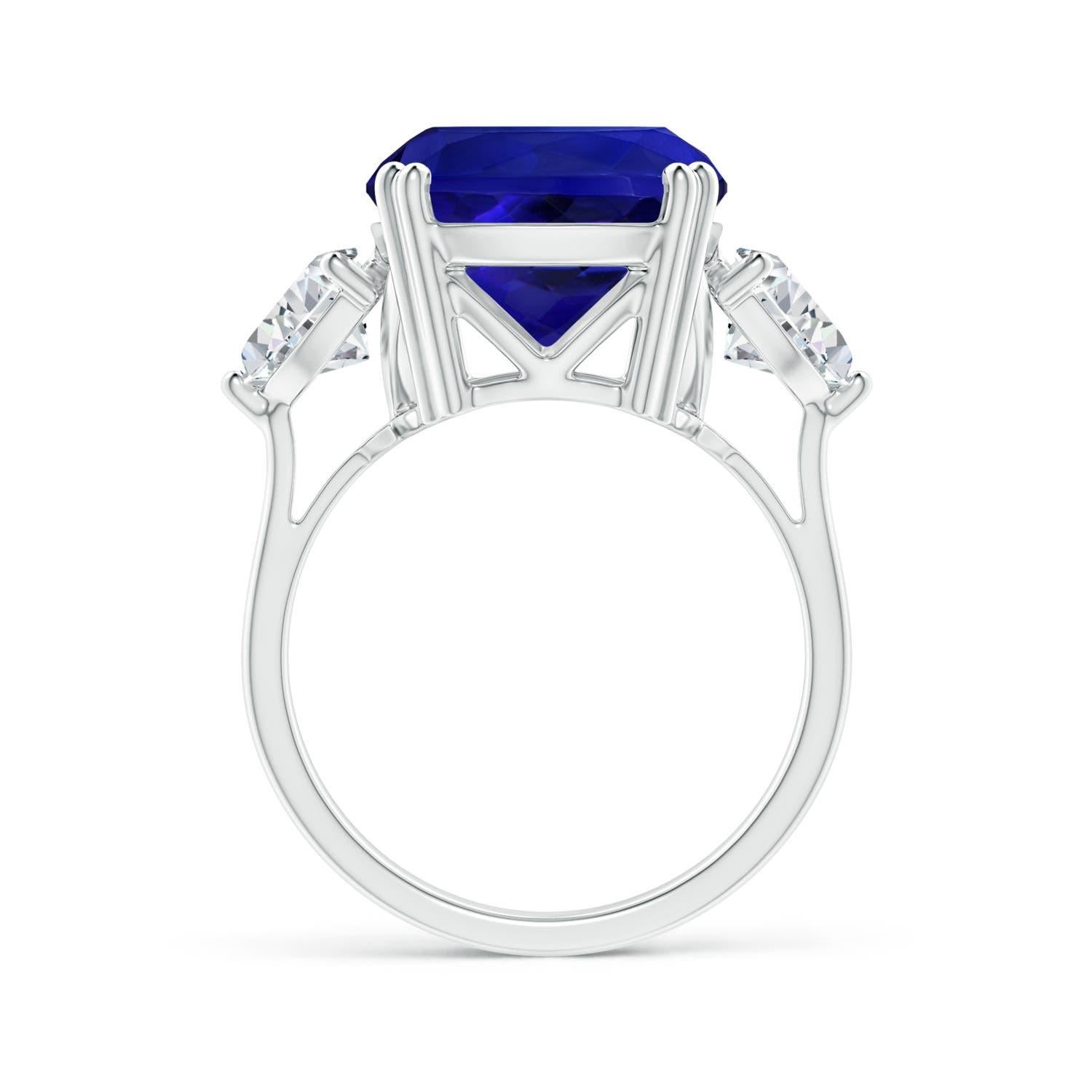 For Sale:  Angara GIA Certified Natural Tanzanite Ring with Diamonds in Platinum 2