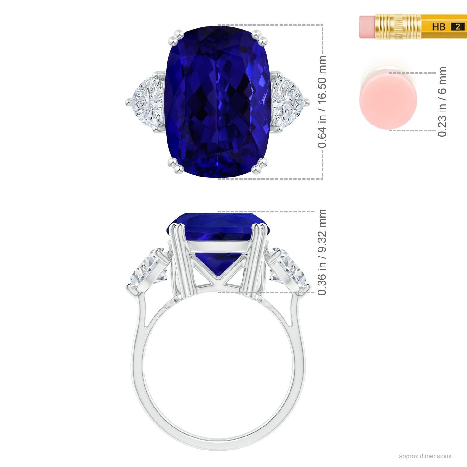 For Sale:  Angara GIA Certified Natural Tanzanite Ring with Diamonds in Platinum 4