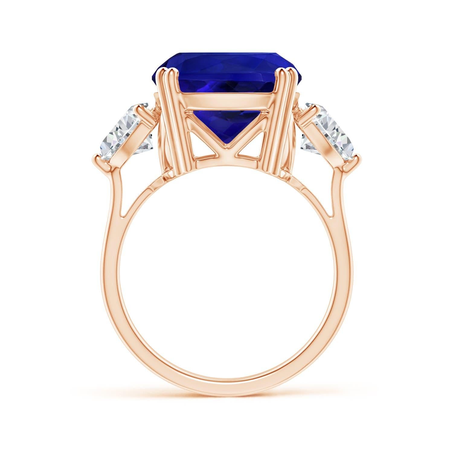 For Sale:  ANGARA GIA Certified Natural Tanzanite Ring with Diamonds in Rose Gold 2