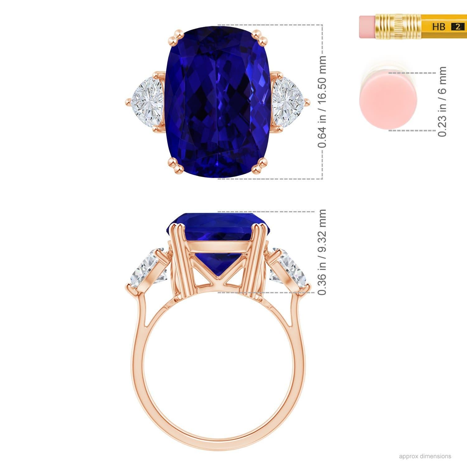 For Sale:  Angara GIA Certified Natural Tanzanite Ring with Diamonds in Rose Gold 4