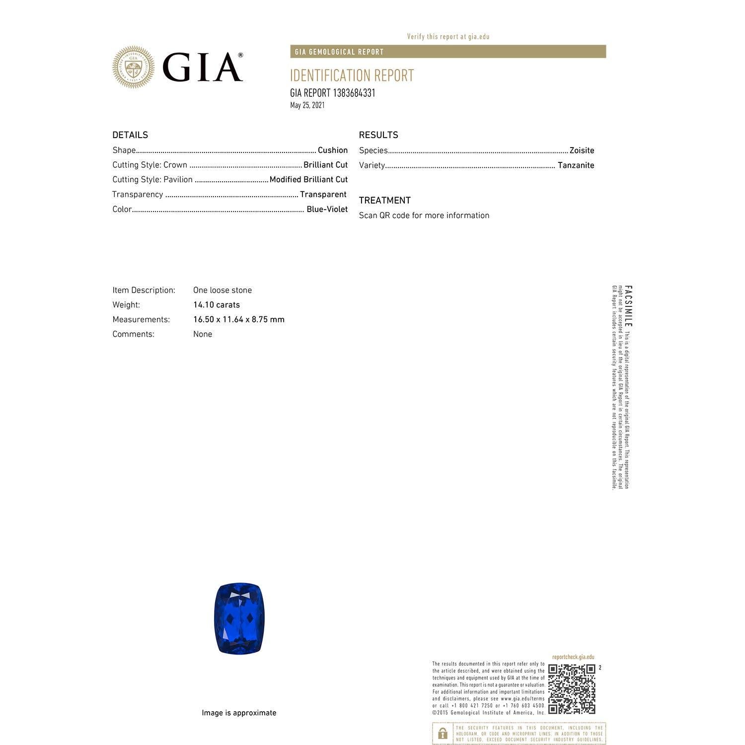 En vente :  Angara Bague en or blanc avec tanzanite naturelle certifiée GIA et diamants 3