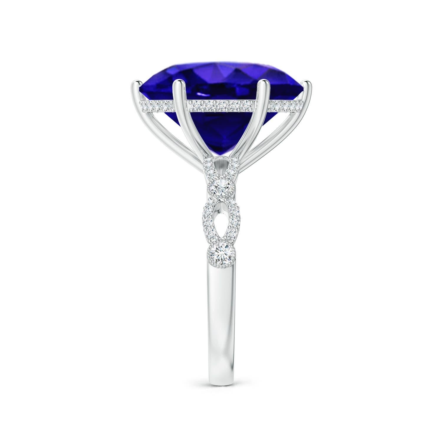 For Sale:  ANGARA GIA Certified Natural Tanzanite Solitaire Ring in Platinum 3