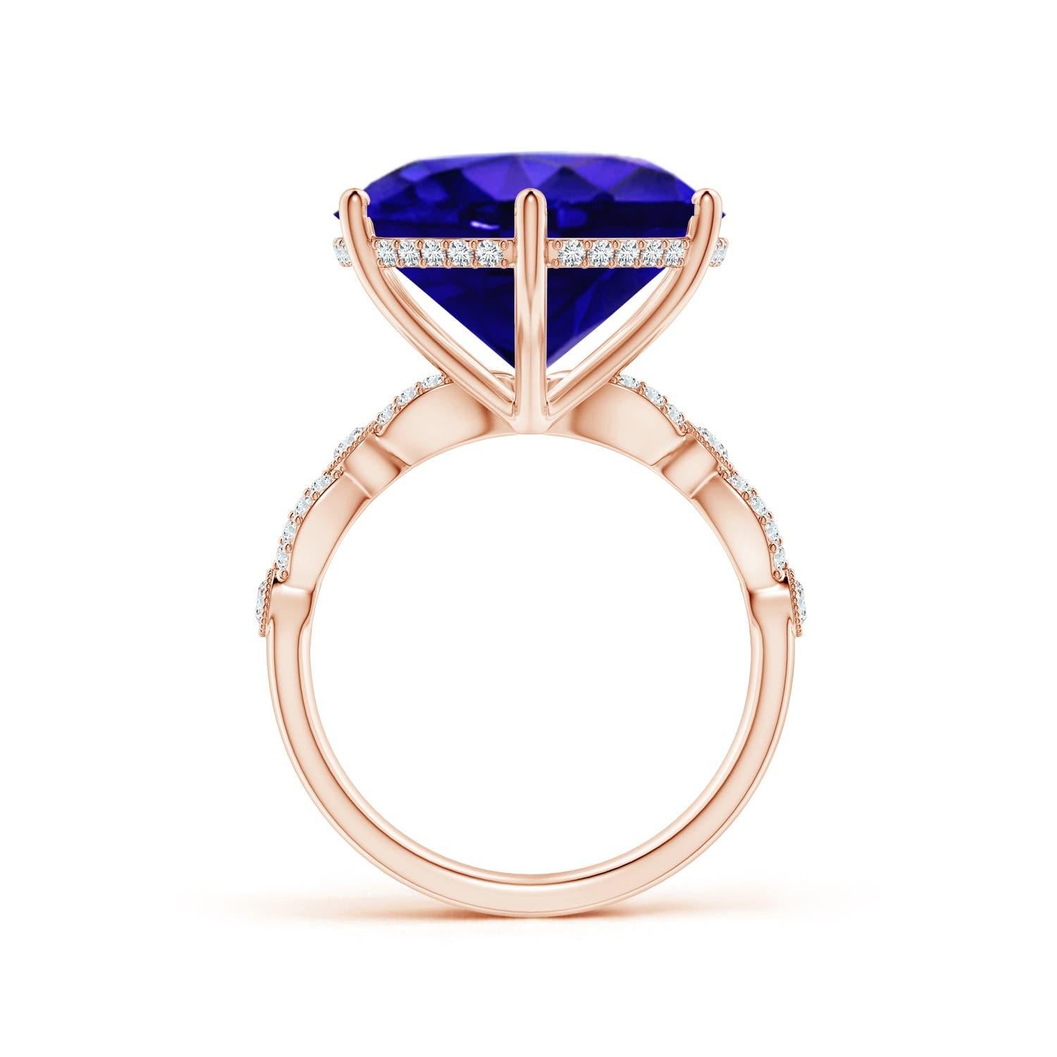 For Sale:  ANGARA GIA Certified Natural Tanzanite Solitaire Ring in Rose Gold 2