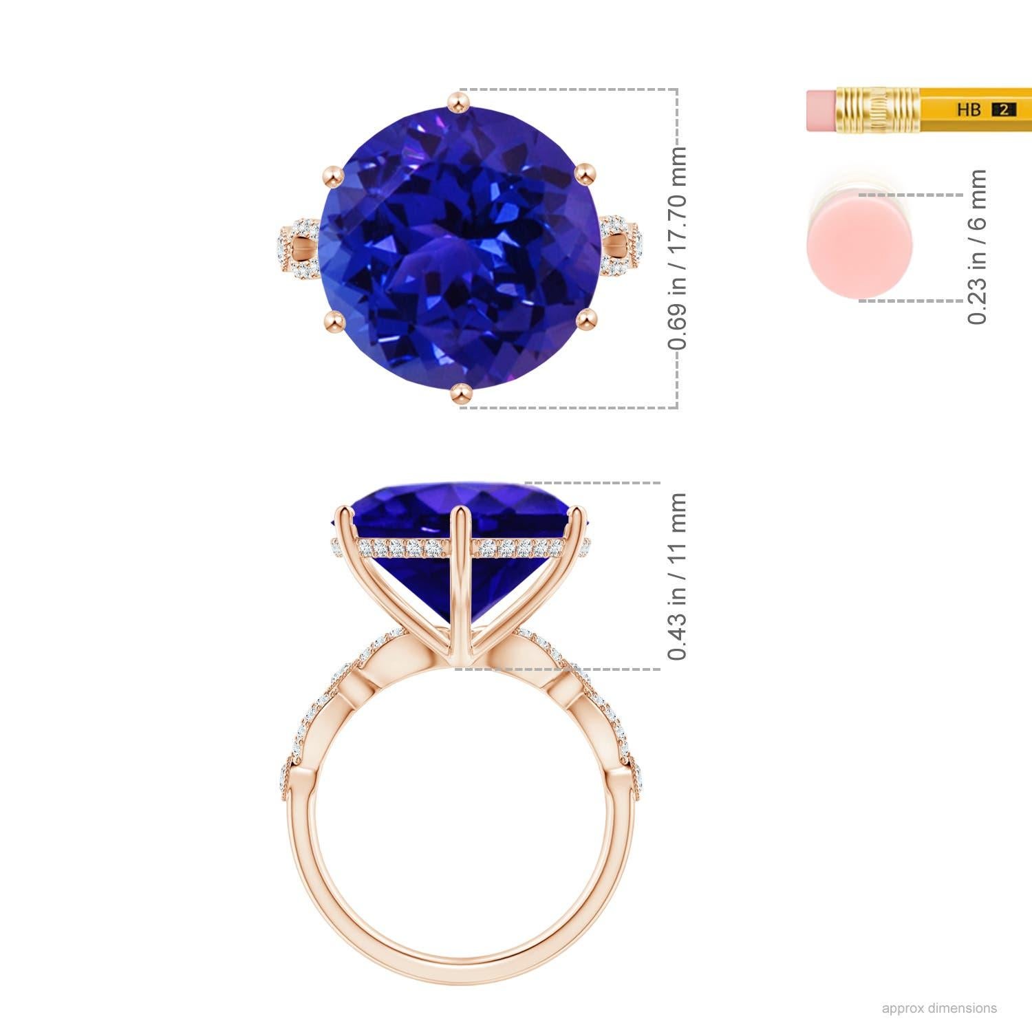 For Sale:  Angara GIA Certified Natural Tanzanite Solitaire Ring in Rose Gold 3