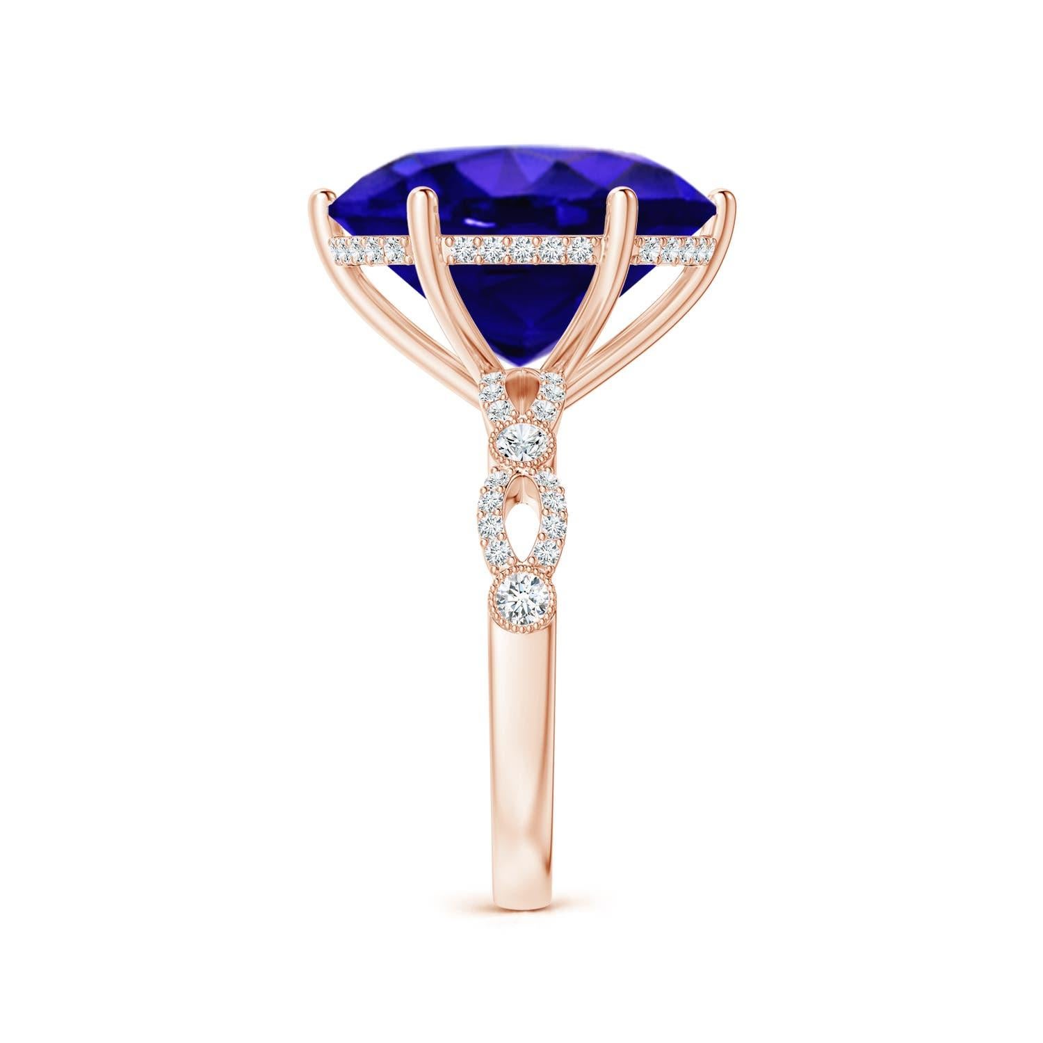 For Sale:  ANGARA GIA Certified Natural Tanzanite Solitaire Ring in Rose Gold 3