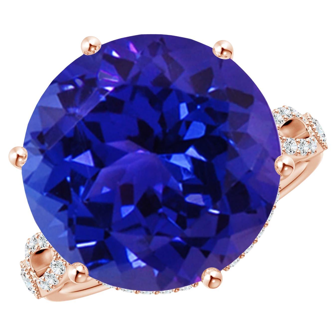 For Sale:  ANGARA GIA Certified Natural Tanzanite Solitaire Ring in Rose Gold