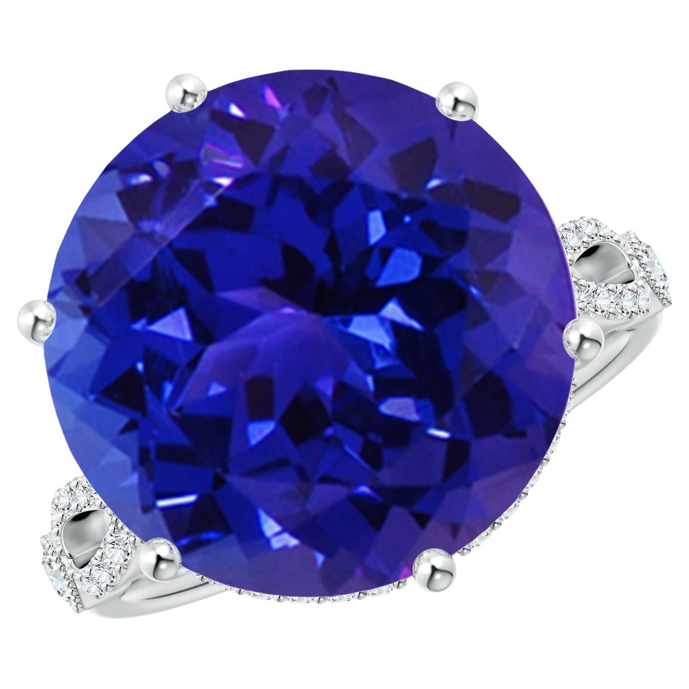 For Sale:  Angara GIA Certified Natural Tanzanite Solitaire Ring in White Gold