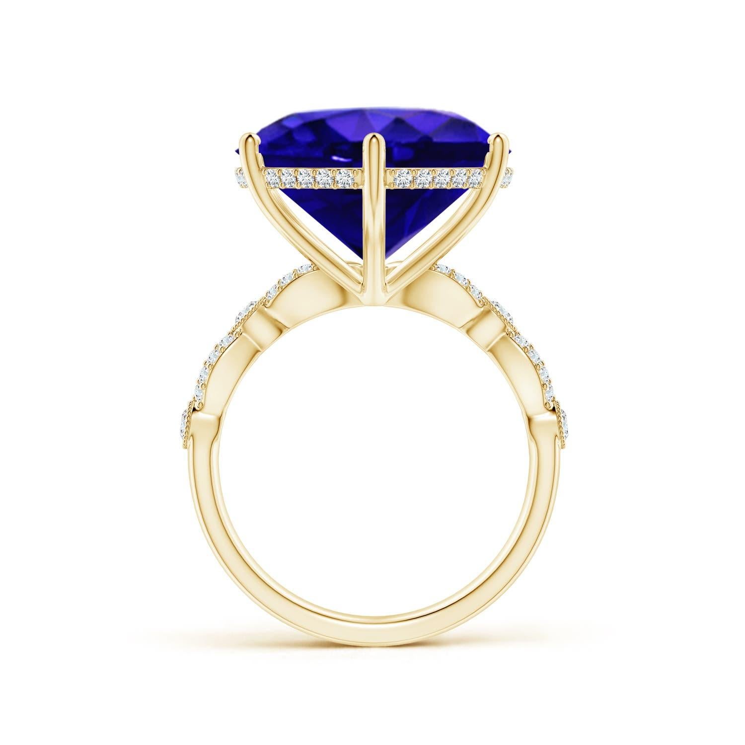 For Sale:  ANGARA GIA Certified Natural Tanzanite Solitaire Ring in Yellow Gold 2