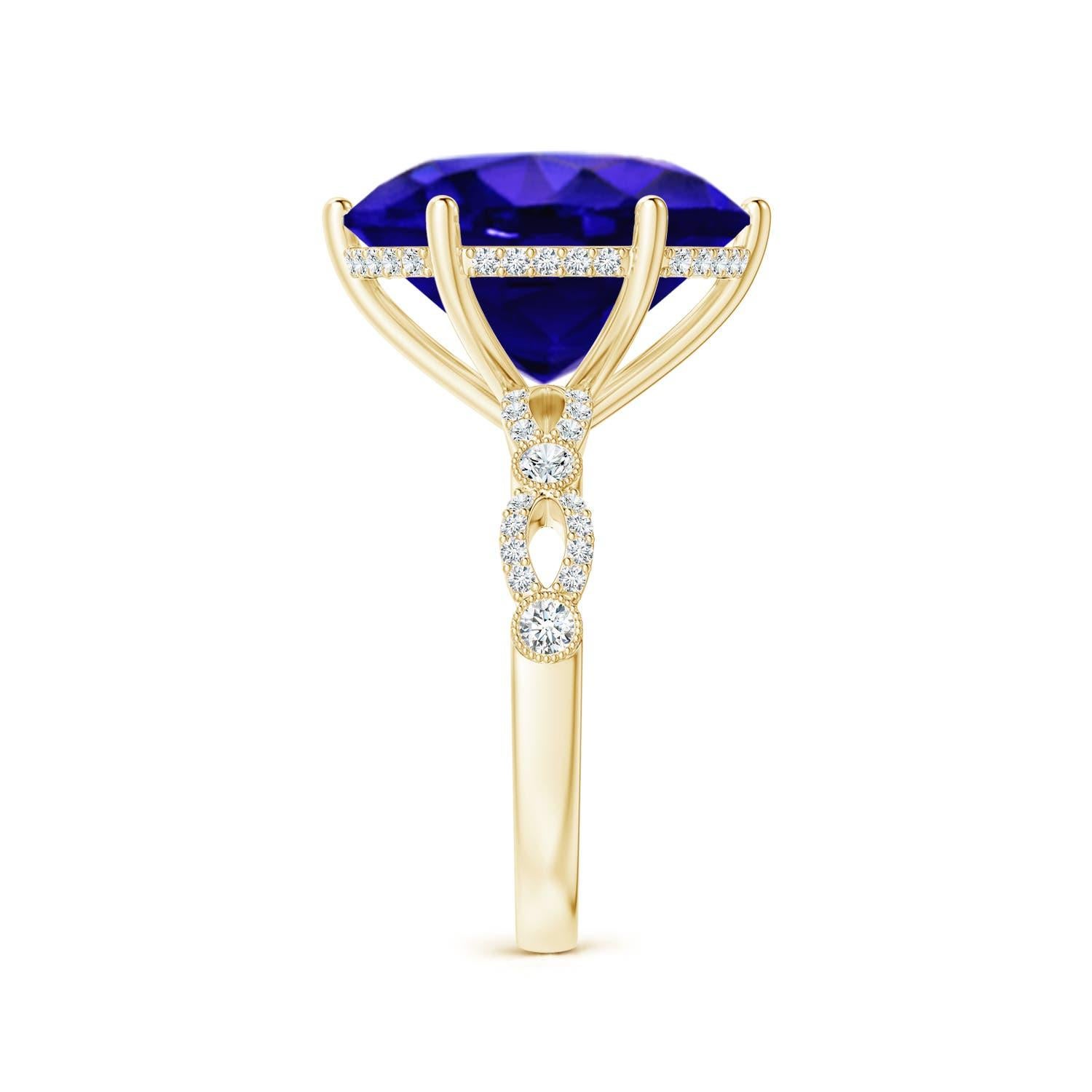 For Sale:  ANGARA GIA Certified Natural Tanzanite Solitaire Ring in Yellow Gold 3