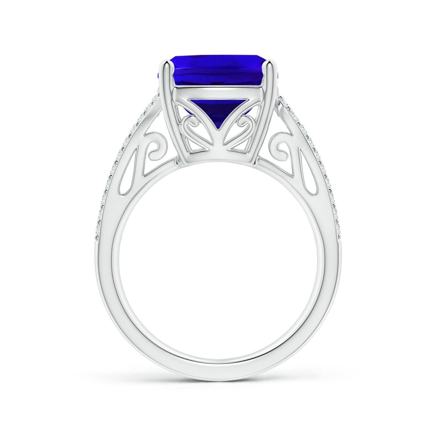 For Sale:  ANGARA GIA Certified Natural Tanzanite Vintage Inspired Ring in White Gold 2