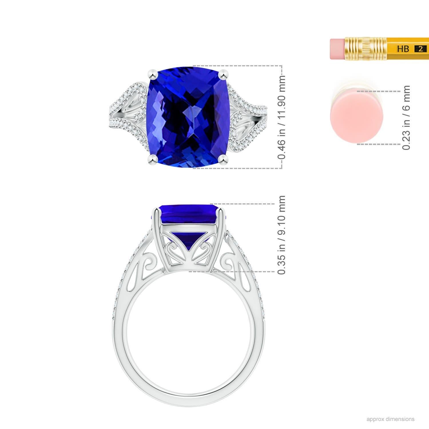 For Sale:  ANGARA GIA Certified Natural Tanzanite Vintage Inspired Ring in White Gold 5