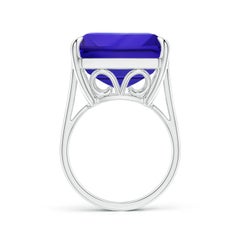 Angara Bague vintage en or blanc avec tanzanite naturelle certifiée par le GIA