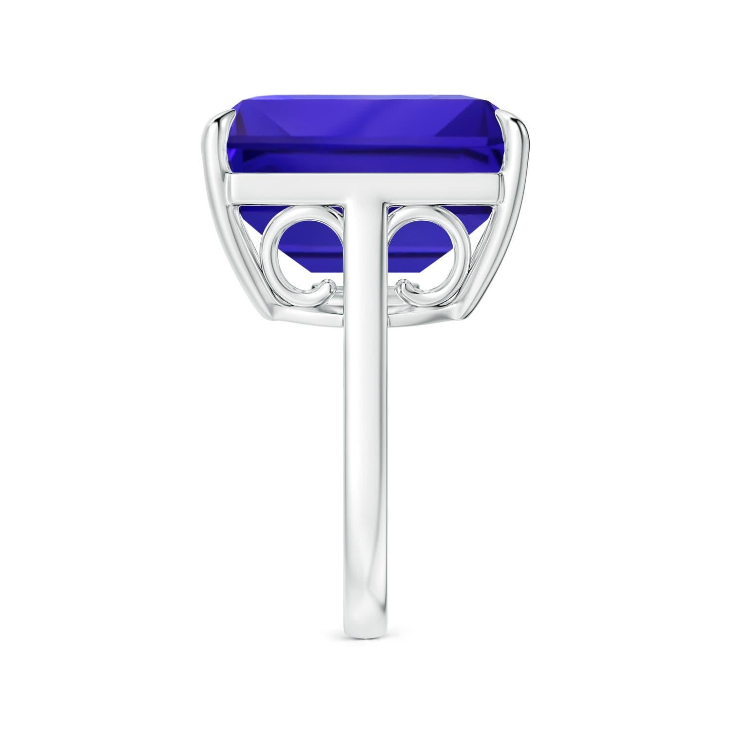 Im Angebot: Angara GIA-zertifizierter natürlicher Tansanit Vintage-Ring aus Weißgold () 3