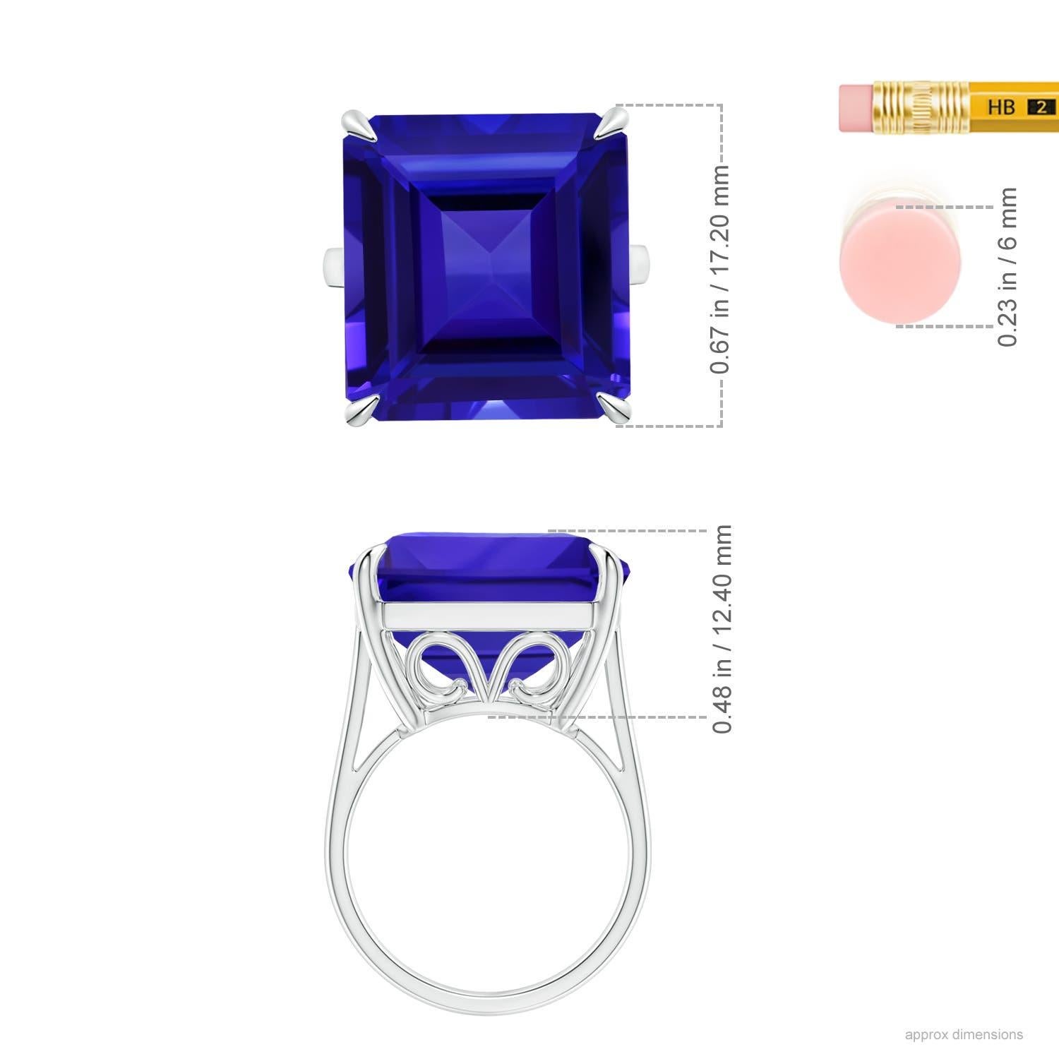 For Sale:  Angara GIA Certified Natural Tanzanite Vintage Ring in White Gold 5