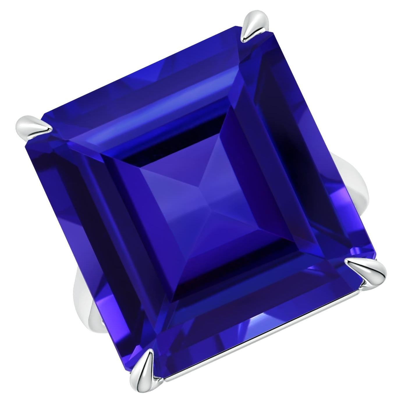 For Sale:  Angara GIA Certified Natural Tanzanite Vintage Ring in White Gold