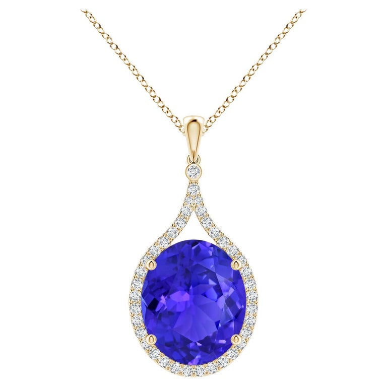 Collier En Argent 925 Avec Pierre Tanzanite Naturelle (58ct) Et Tourmaline - Marque Rose-Mimosa, Neuf