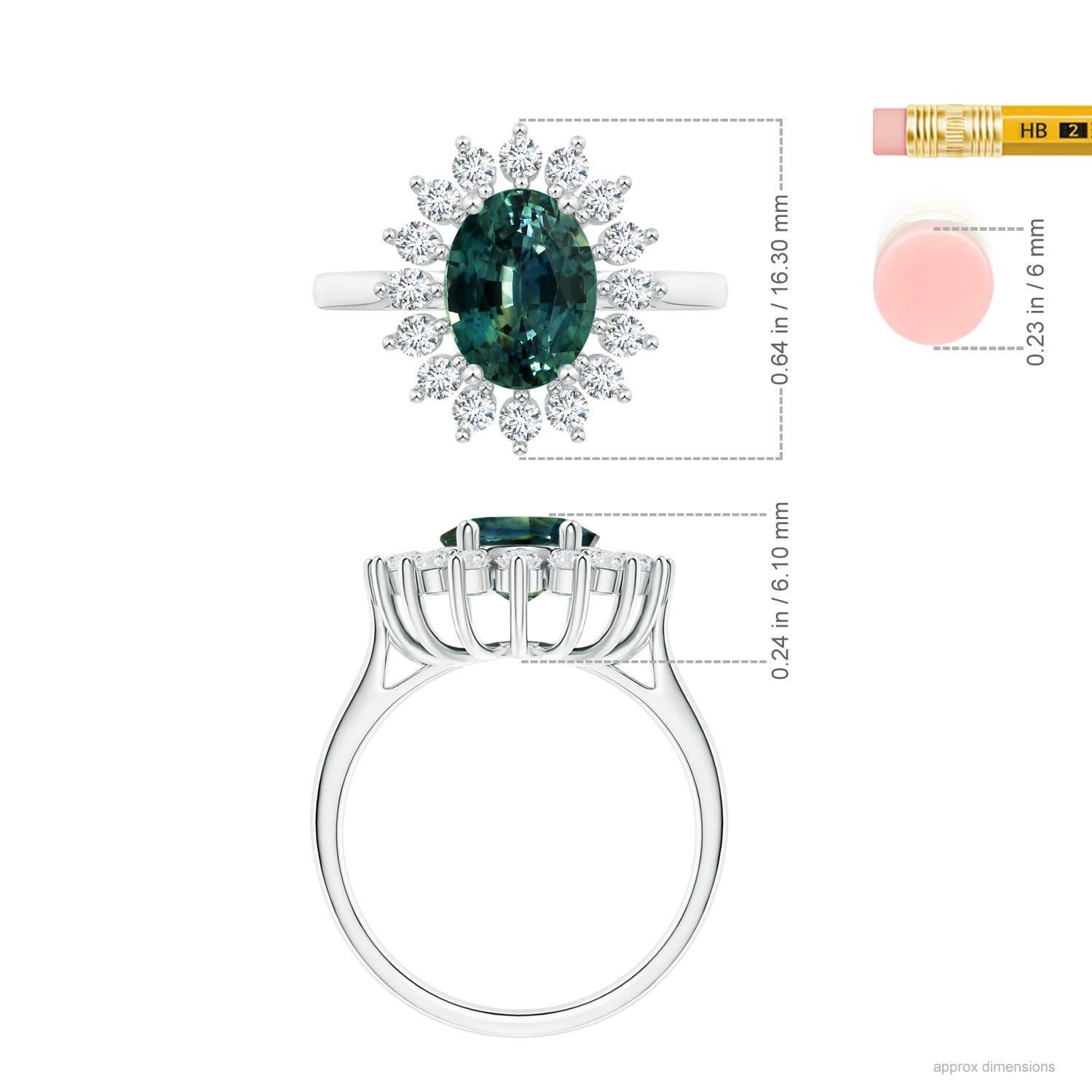 For Sale:  GIA Certified Natural Teal Montana Sapphire Platinum Ring 4