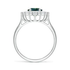 Angara GIA Certified Natural Teal Montana Sapphire Diamond Ring 14K Solid Gold