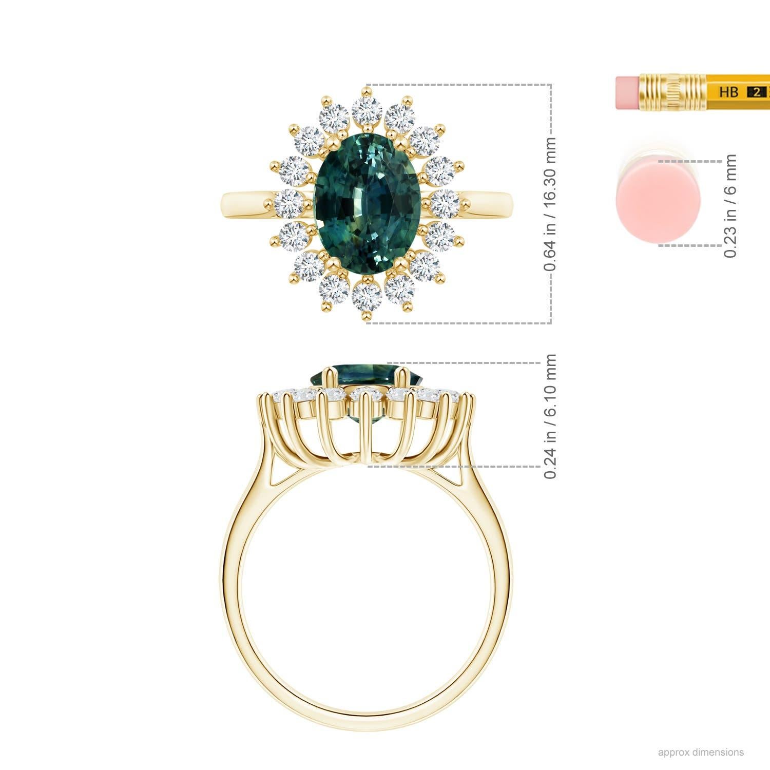 For Sale:  GIA Certified Natural Teal Montana Sapphire Yellow Gold Ring 4