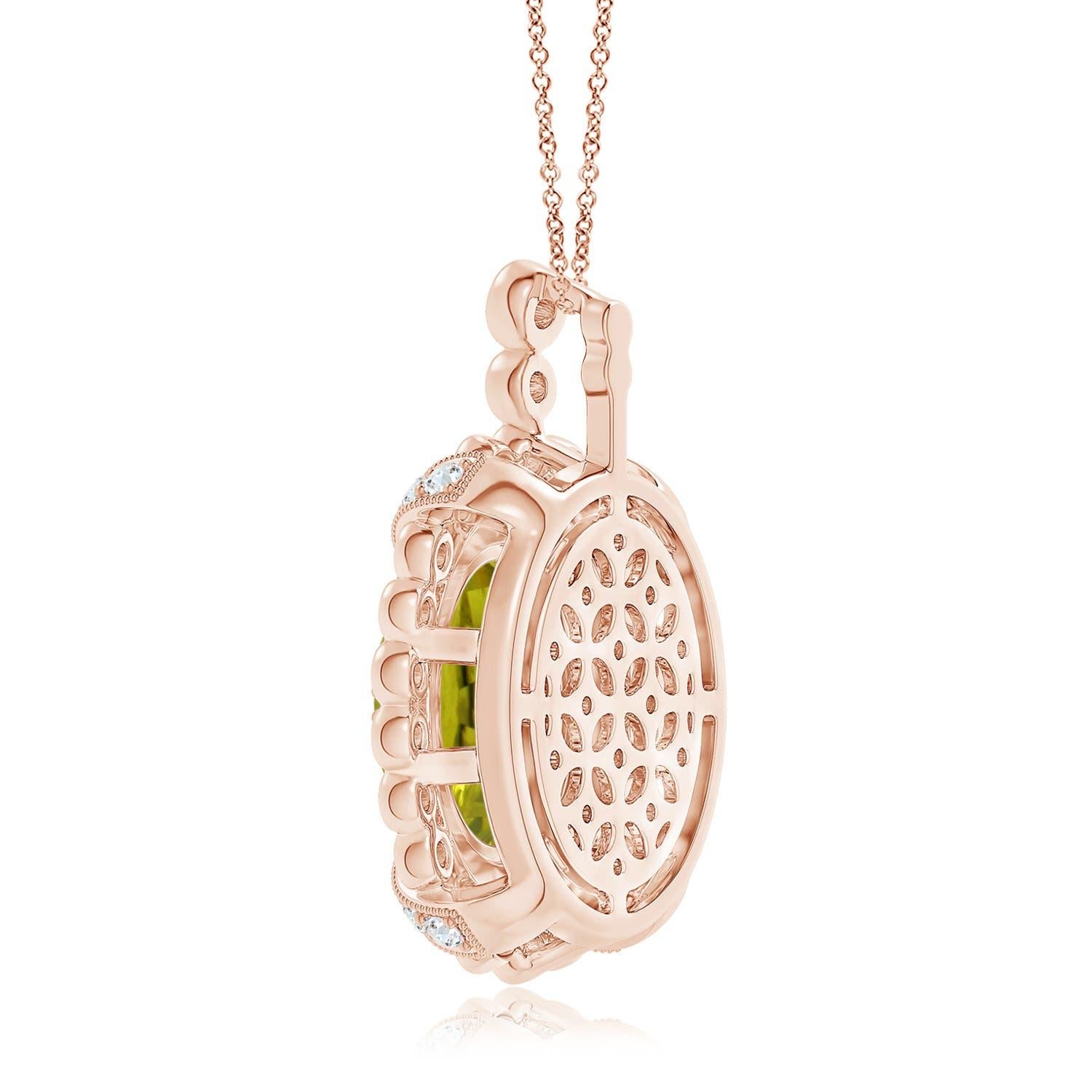 ANGARA GIA Certified Natural Tourmaline Pendant Necklace in Solid Rose Gold In New Condition For Sale In Los Angeles, CA