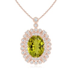 ANGARA GIA Certified Natural Tourmaline Pendant Necklace in Solid Rose Gold