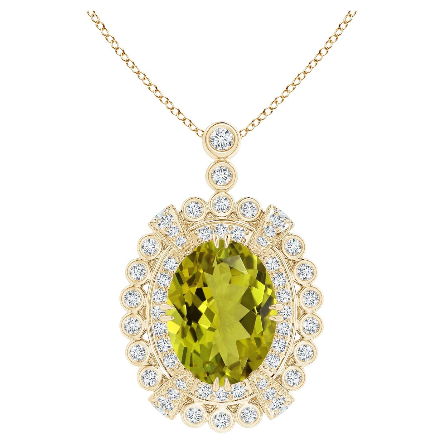 ANGARA GIA Certified Natural Tourmaline Pendant Necklace in Solid Yellow Gold