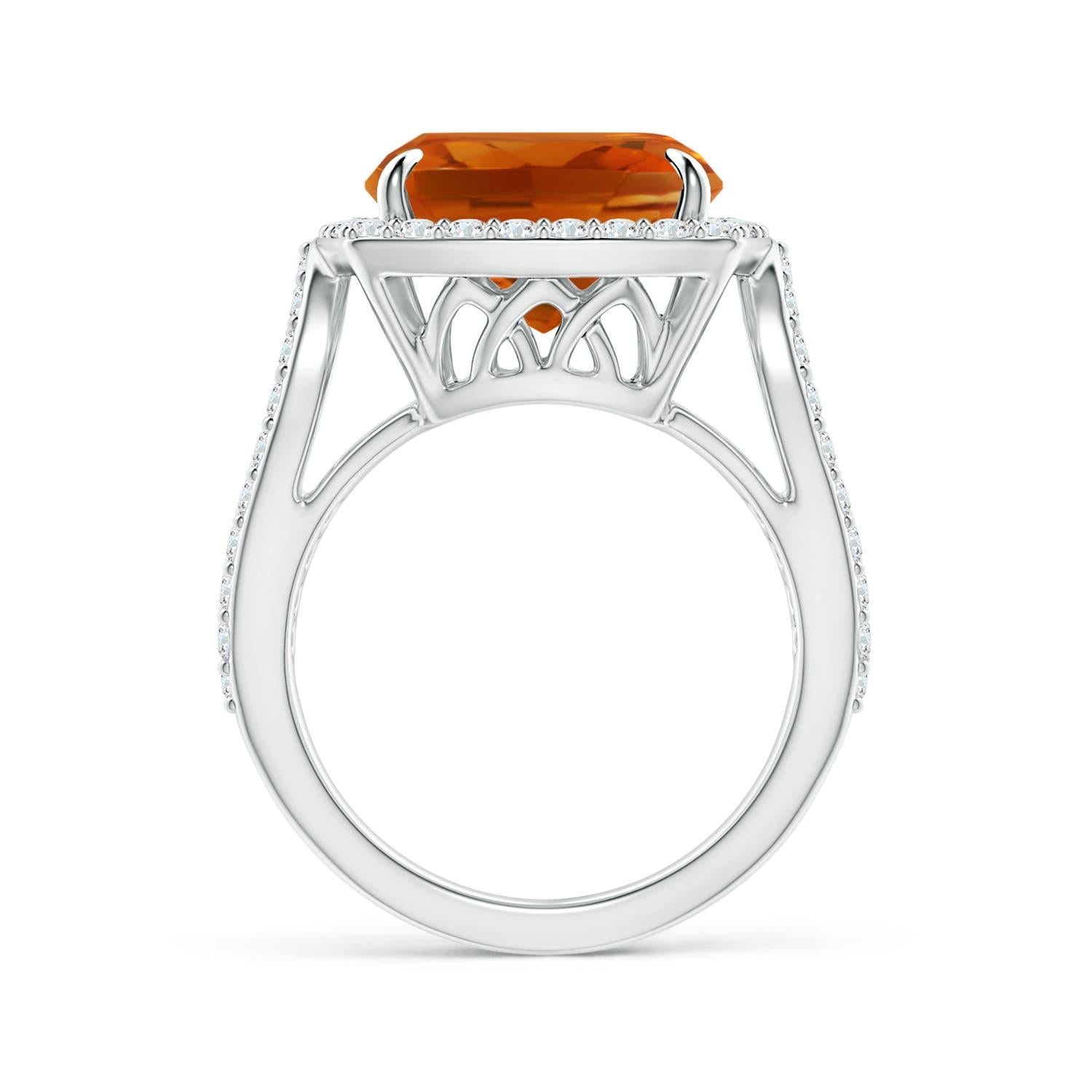 For Sale:  Angara GIA Certified Natural Vintage Style Cushion Citrine Ring in White Gold 2