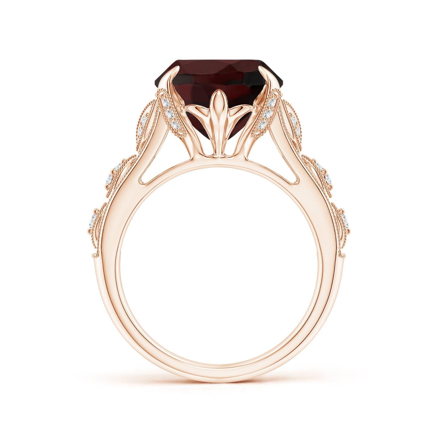 For Sale:  GIA Certified Natural Vintage Style Garnet Fleur De Lis Ring in Rose Gold 2