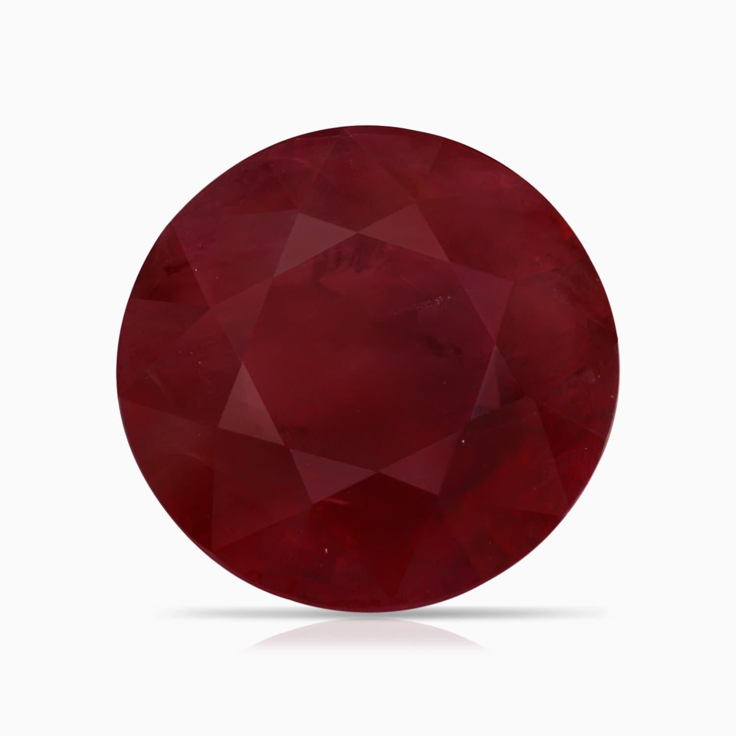 GIA Certified Natural Vintage Style Round Ruby Cocktail Ring in Rose Gold 5