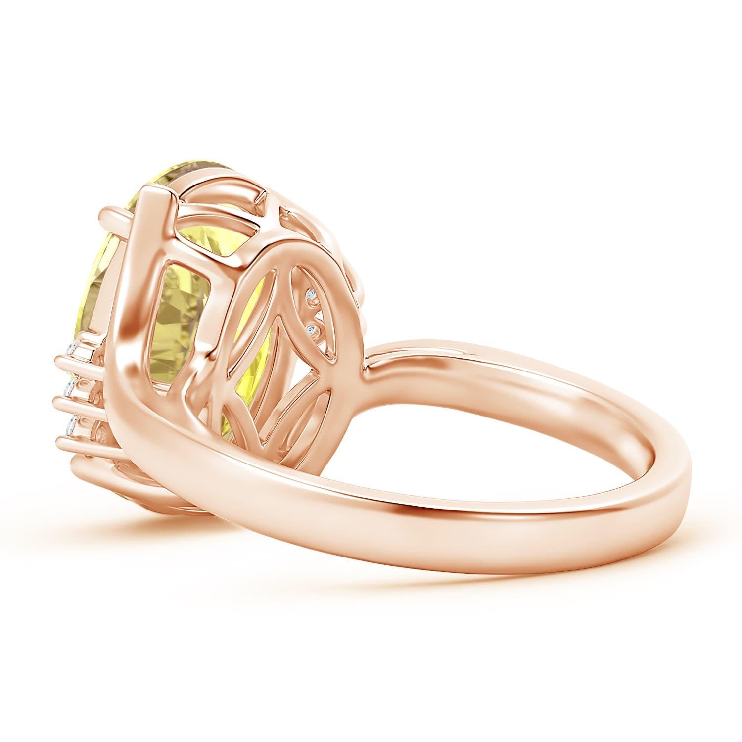 Angara GIA Certified Natural Yellow Sapphire & Diamond Bypass Rose Gold Ring 4