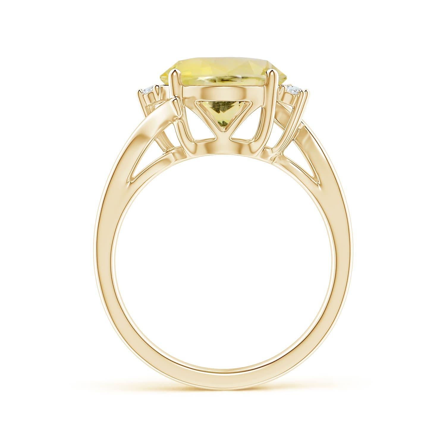 For Sale:  Angara GIA Certified Natural Yellow Sapphire & Diamond Bypass Yellow Gold Ring 2