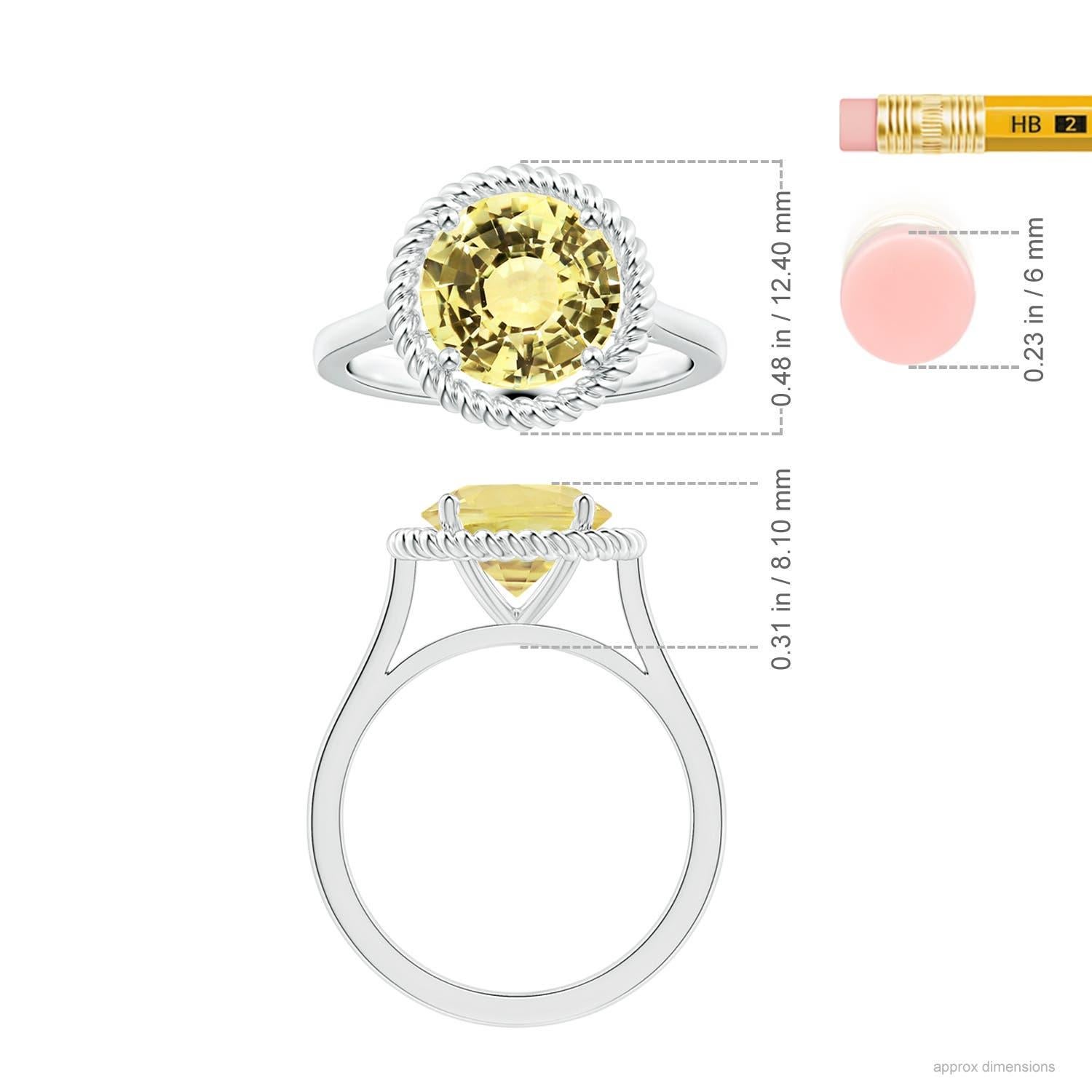 For Sale:  Angara Gia Certified Natural Yellow Sapphire Halo Ring in Platinum 5