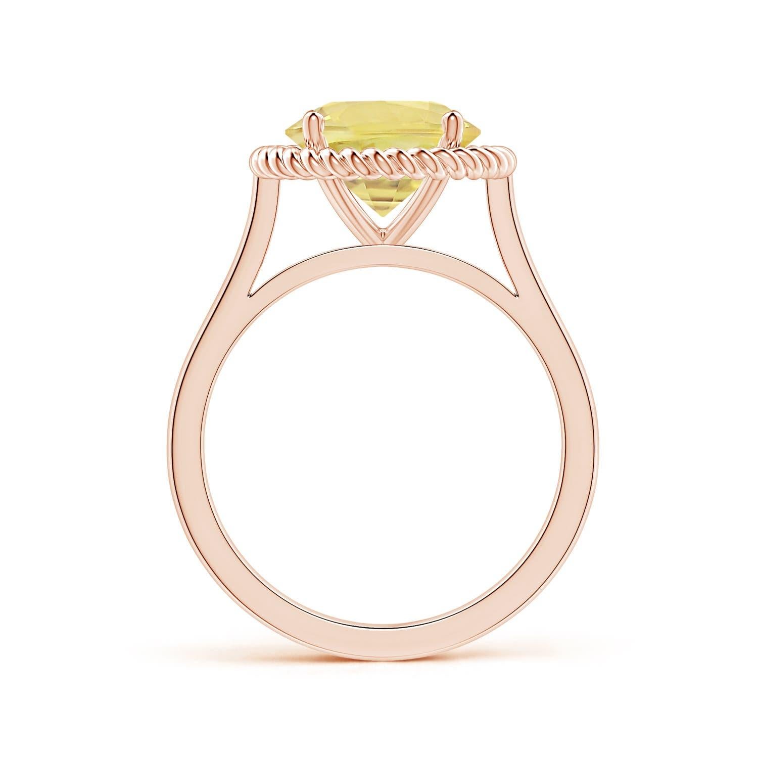 For Sale:  ANGARA GIA Certified Natural Yellow Sapphire Halo Ring in Rose Gold 2