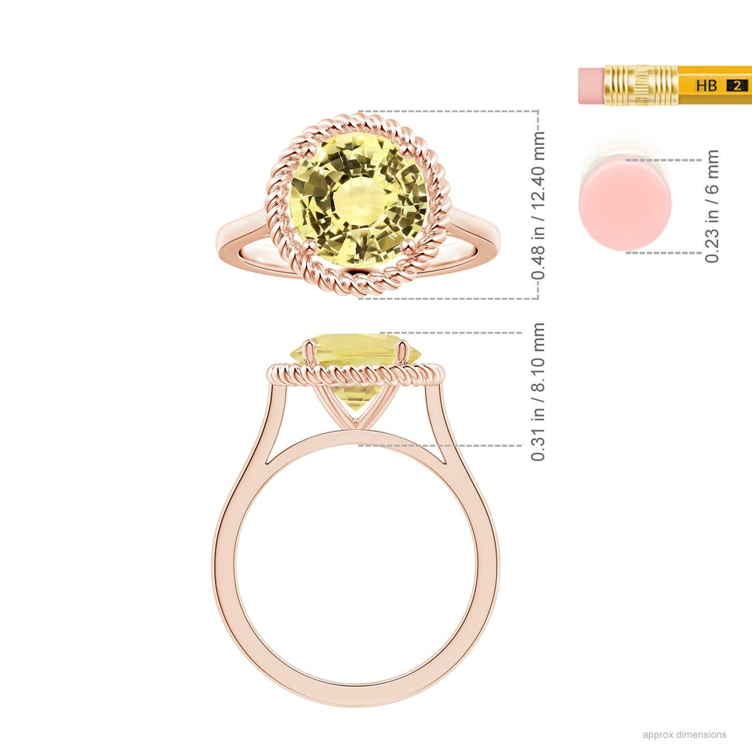 For Sale:  ANGARA GIA Certified Natural Yellow Sapphire Halo Ring in Rose Gold 5