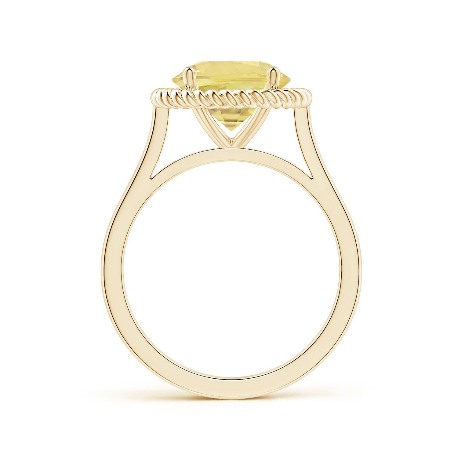 ANGARA GIA Certified Natural Yellow Sapphire Halo Ring in Yellow Gold with 2