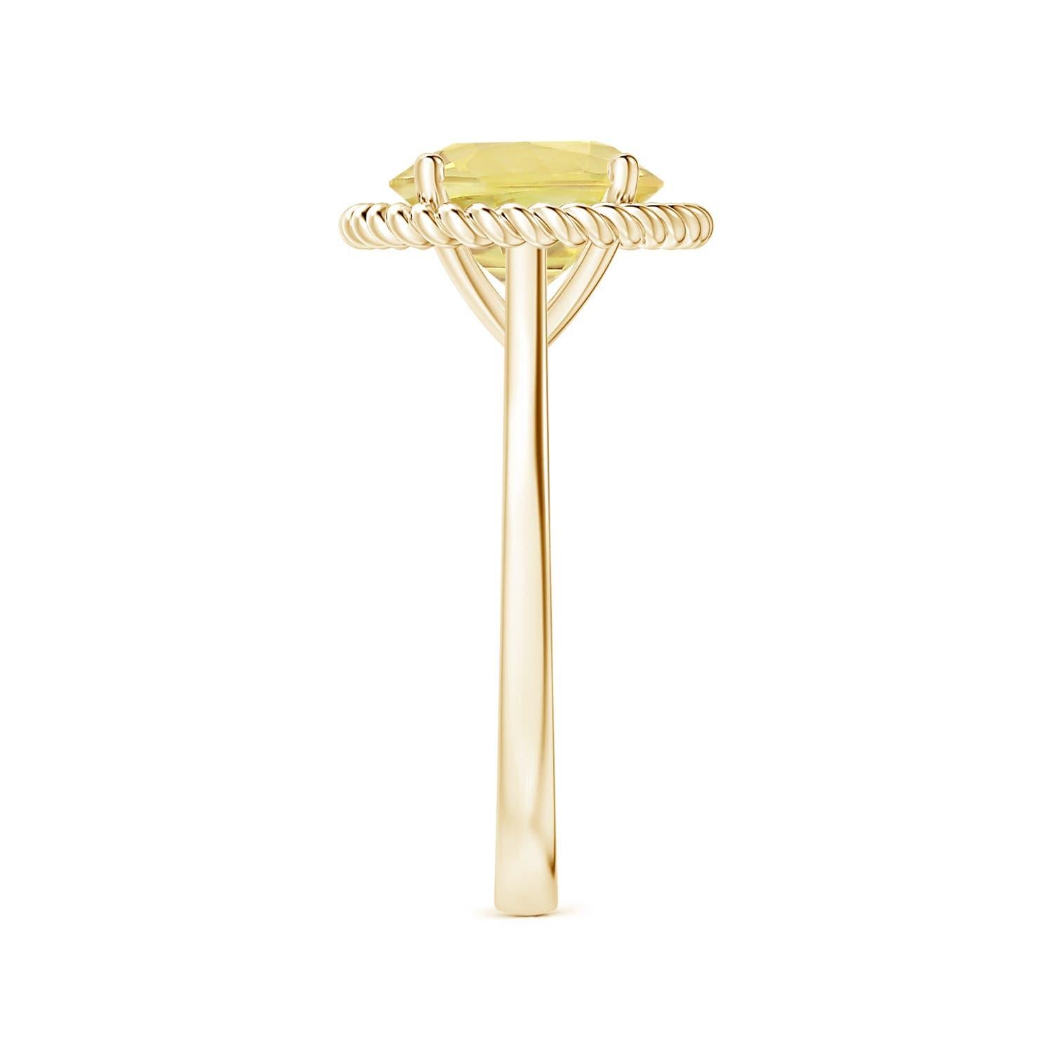 ANGARA GIA Certified Natural Yellow Sapphire Halo Ring in Yellow Gold with 4