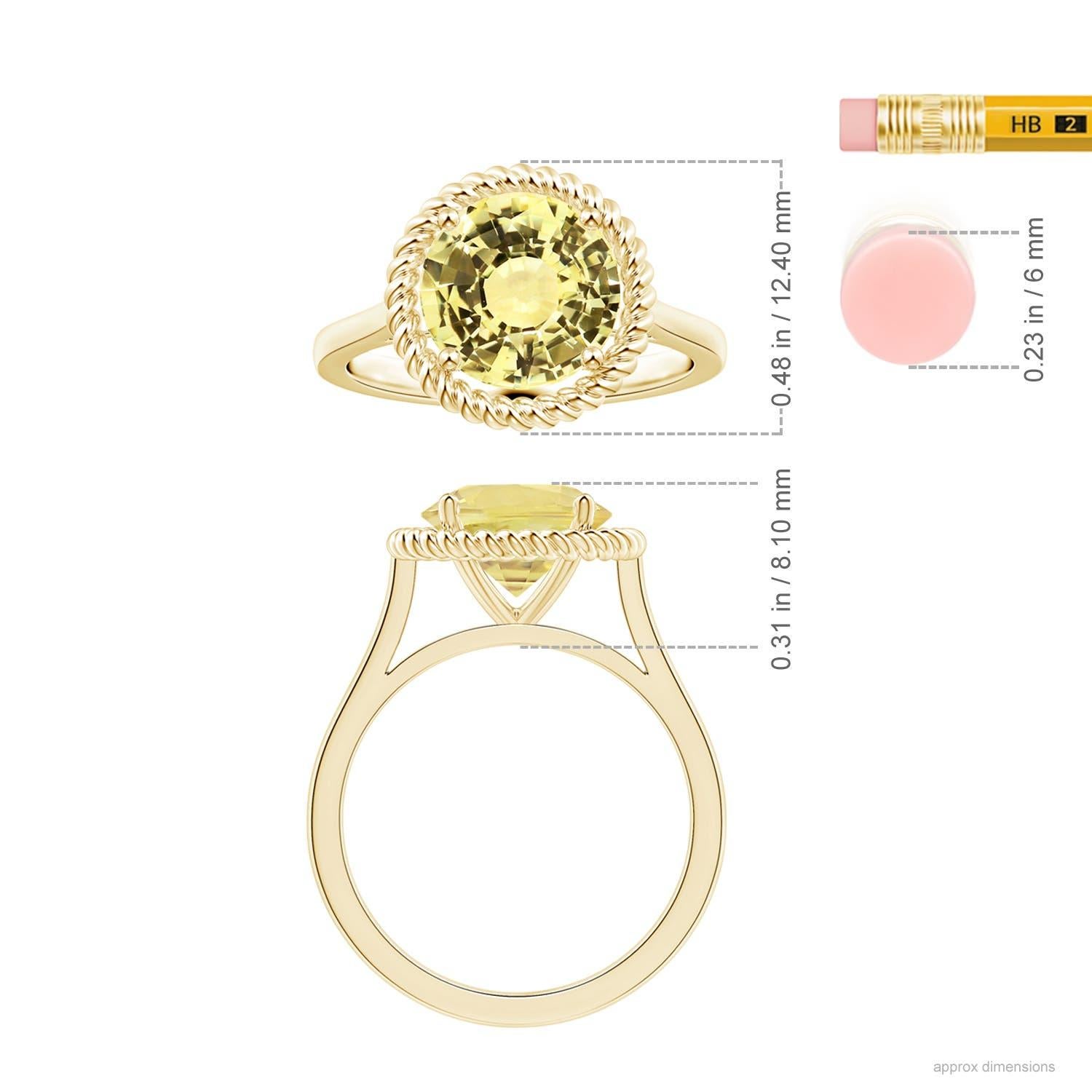 For Sale:  Angara Gia Certified Natural Yellow Sapphire Halo Ring in Yellow Gold 5