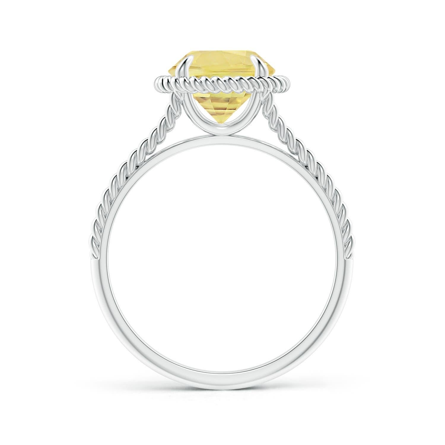 For Sale:  GIA Certified Natural Yellow Sapphire Split Shank Ring in White Gold 2