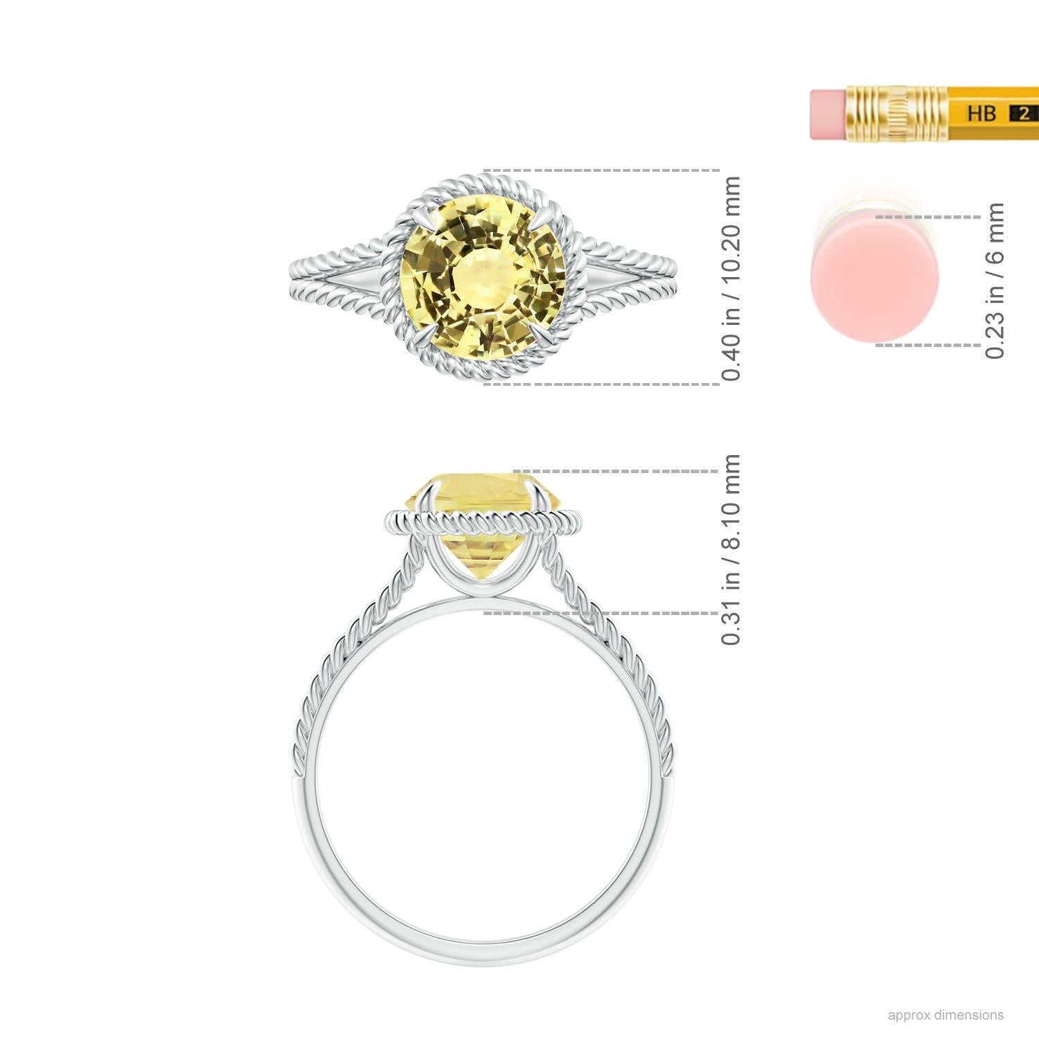 For Sale:  GIA Certified Natural Yellow Sapphire Split Shank Ring in White Gold 4