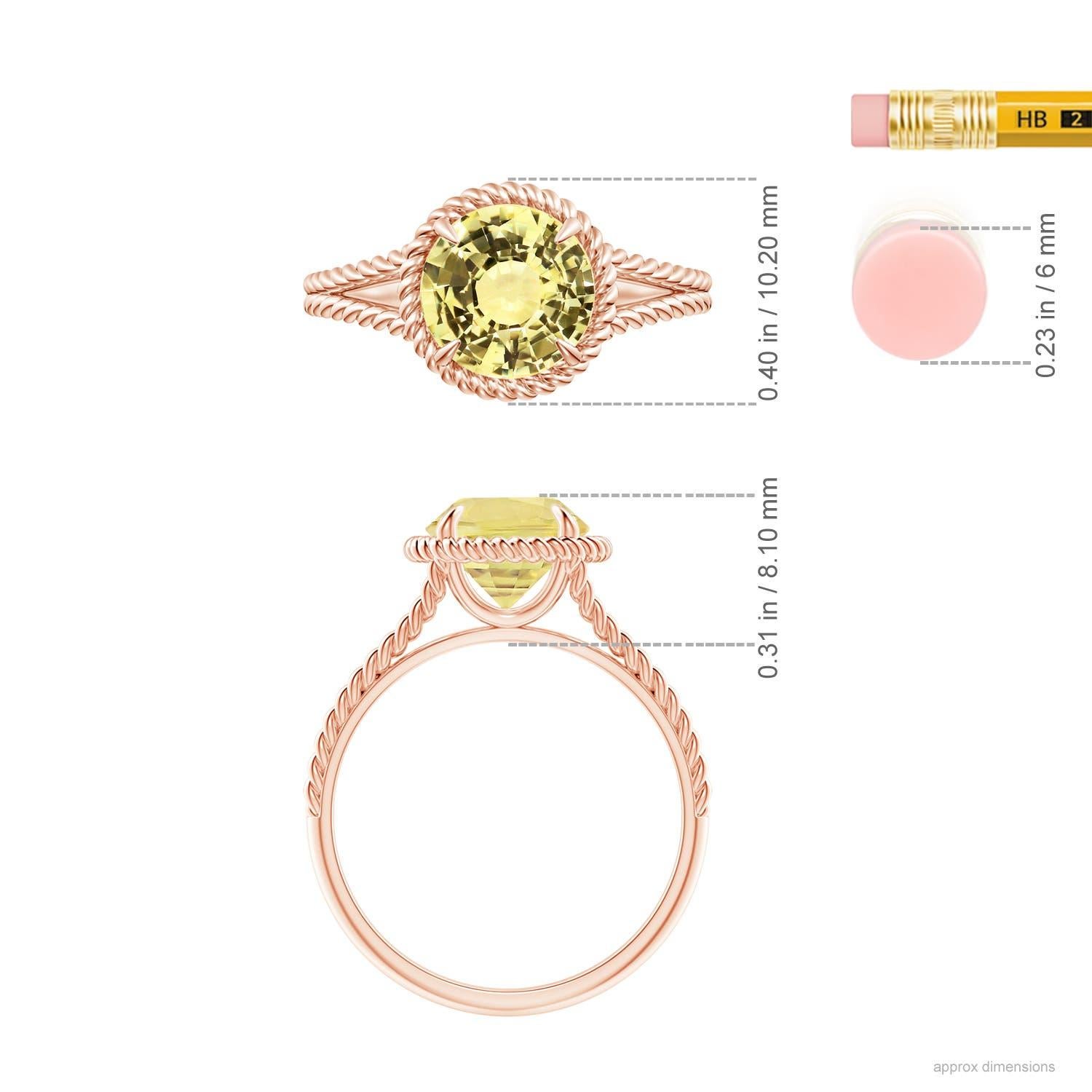 Angara Gia Certified Natural Yellow Sapphire Split Shank Rose Gold Ring 4