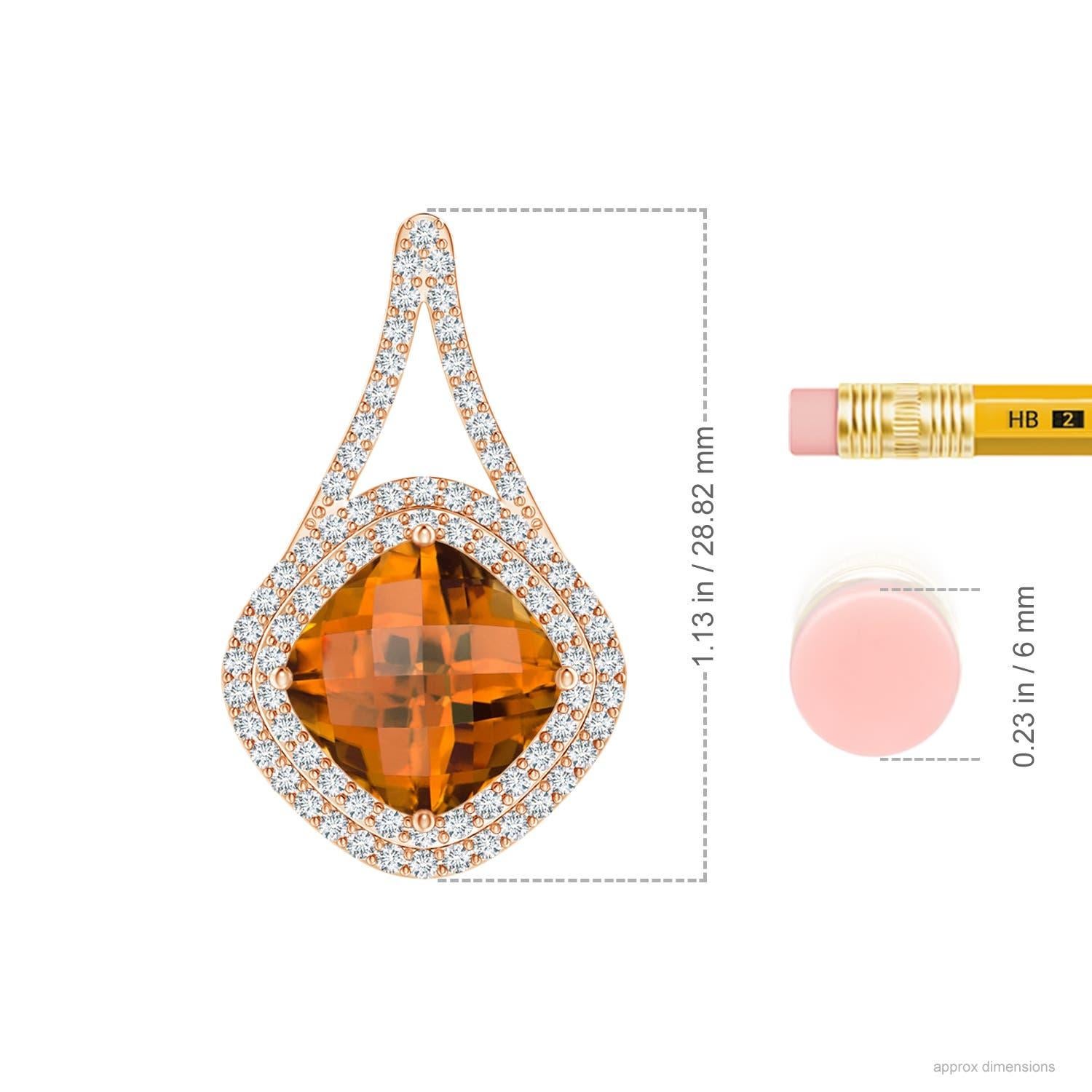 Women's GIA Certified Natural Yellowish Orange Zircon Pendant in Rose Gold For Sale