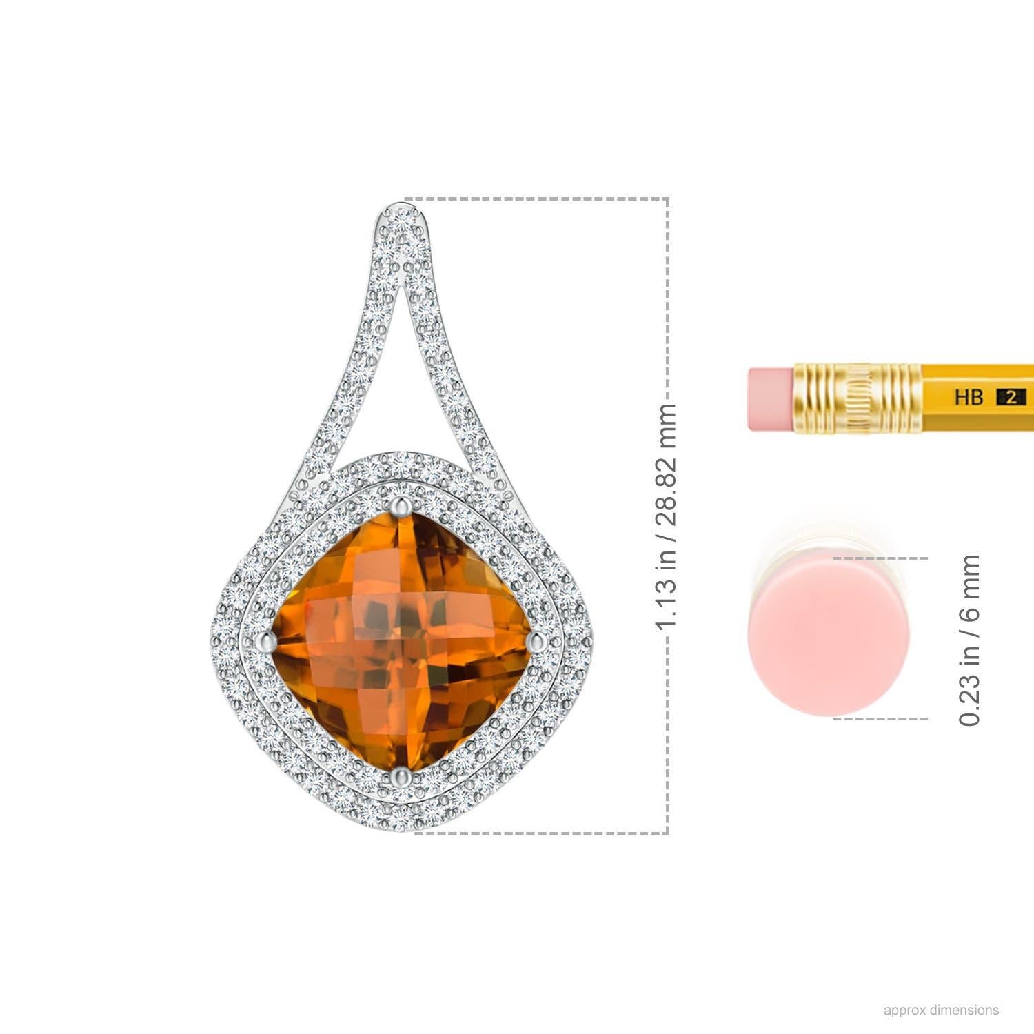 Women's GIA Certified Natural Yellowish Orange Zircon Pendant in White Gold For Sale