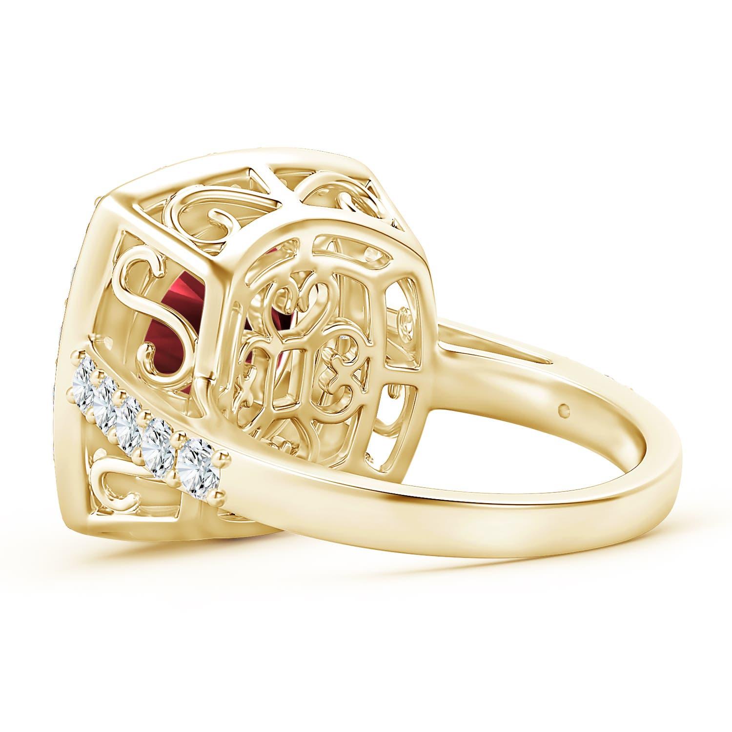 For Sale:  ANGARA GIA Certified 2.15ct Pink Tourmaline Diamond Halo Ring in 18K Yellow Gold 3