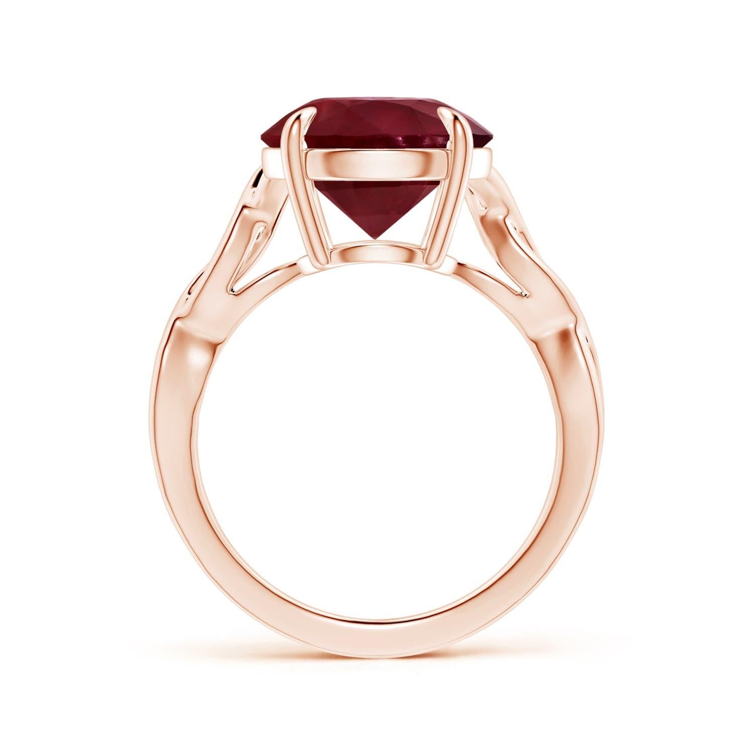 For Sale:  ANGARA GIA Certified Round Ruby Solitaire Ring in Rose Gold with Twisted Shank 2