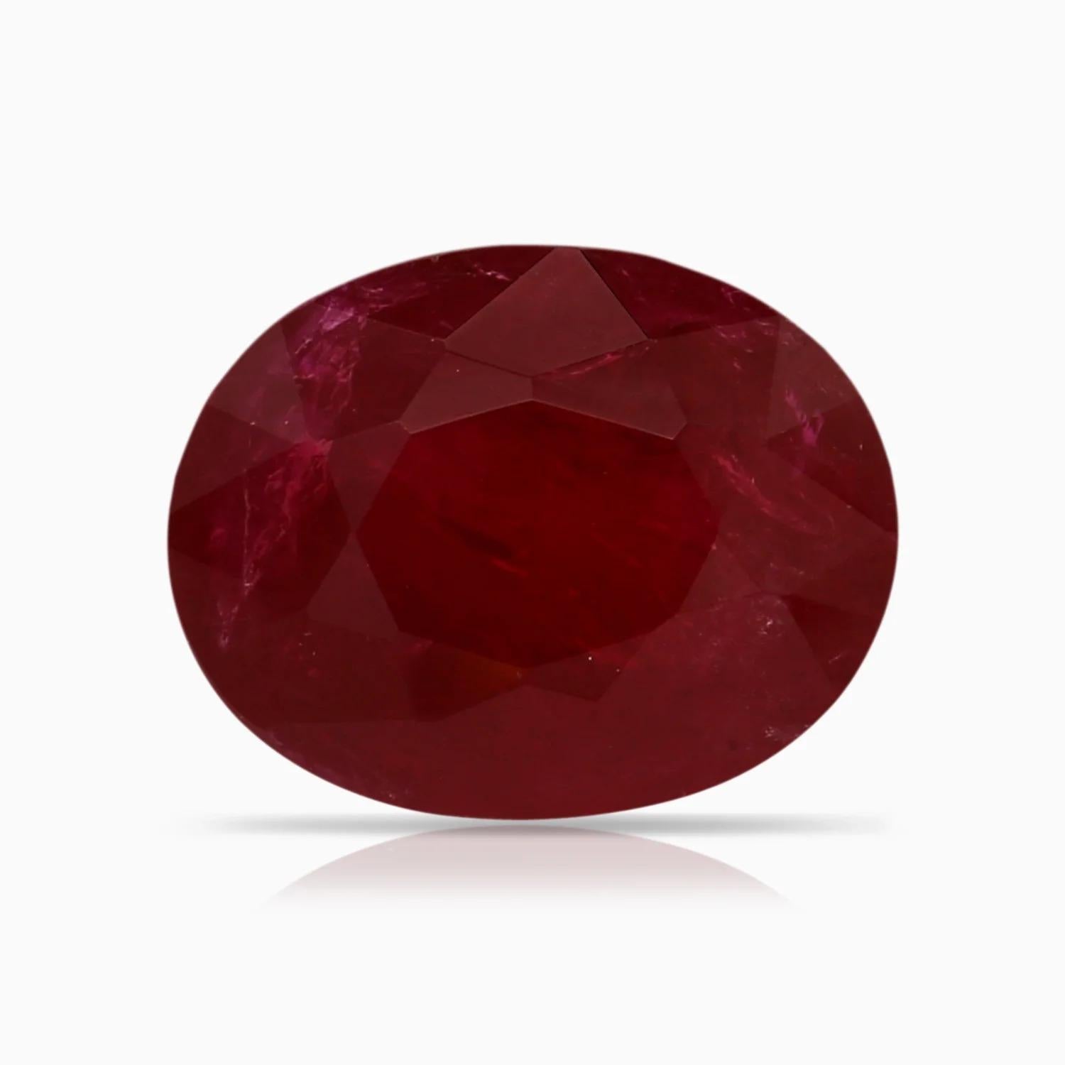 ANGARA GIA Certified Ruby Halo Ring in Yellow Gold with Diamond Accents 6